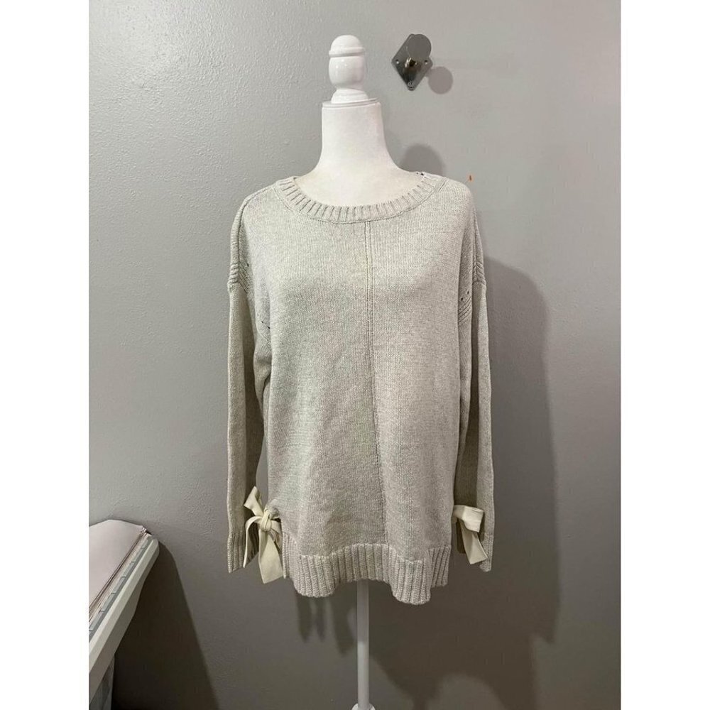 Ann Taylor Oatmeal Cable Knit Sweater Size Large NWT